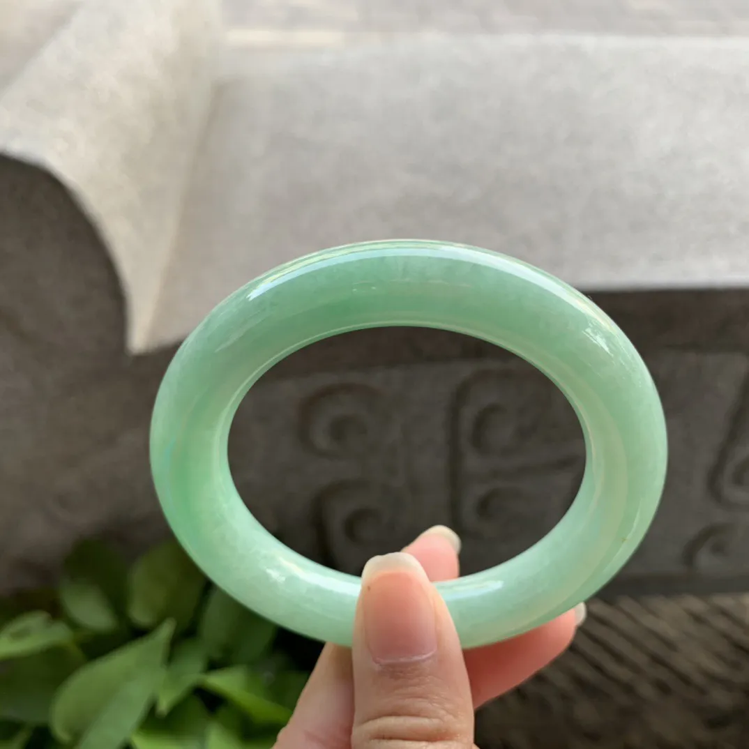 小圈口53.3-11.2 【满绿圆条手镯】圆条53 54可戴