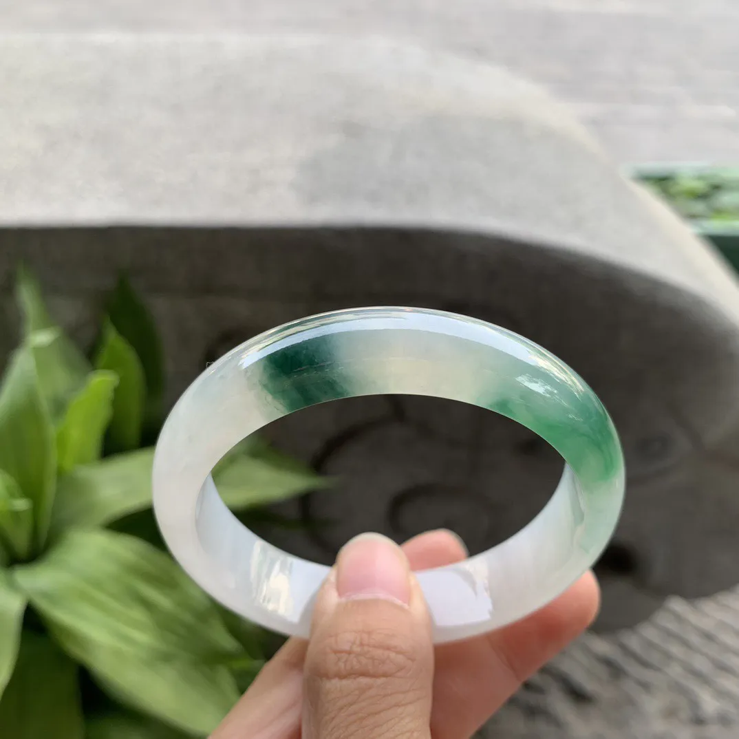 圈口55.3-13.8-7.9 【冰飘绿正圈手镯】正圈55 56可戴