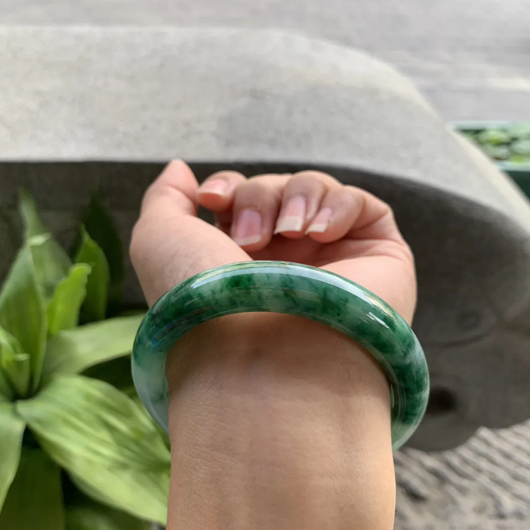 圈口56.5-12-8.5 【辣绿正圈手镯】正圈56 57可戴