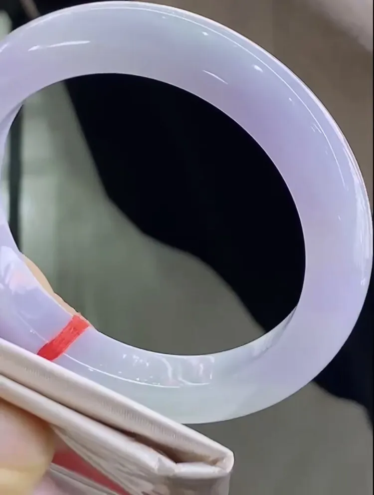 自然光55.7/12.3/9.3老坑精美冰润紫罗兰春带彩手镯翡翠玉镯美人镯