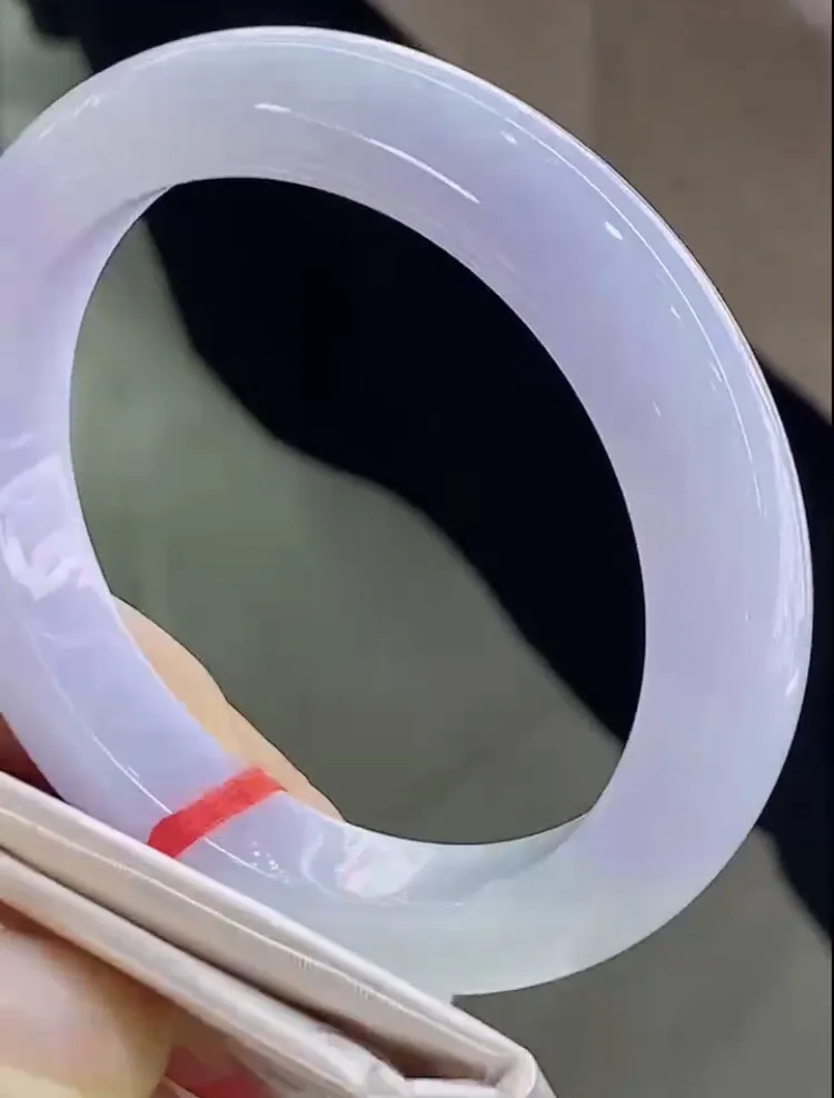 自然光55.7/12.3/9.3老坑精美冰润紫罗兰春带彩手镯翡翠玉镯美人镯