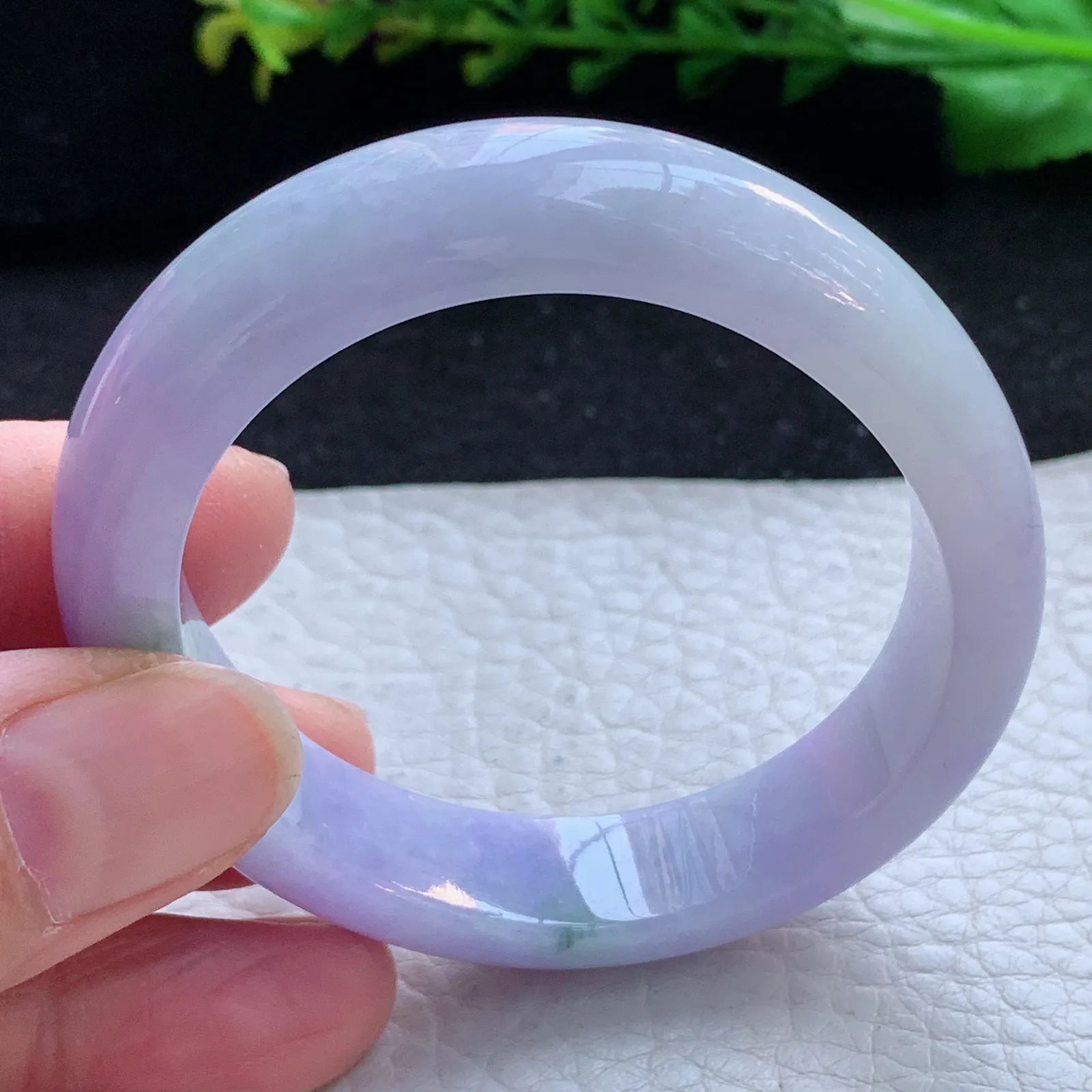 faa自然光54.5*45*11.6*7.2贵妃镯 缅甸翡翠a货玉手镯紫罗兰秀气宽边玉手环