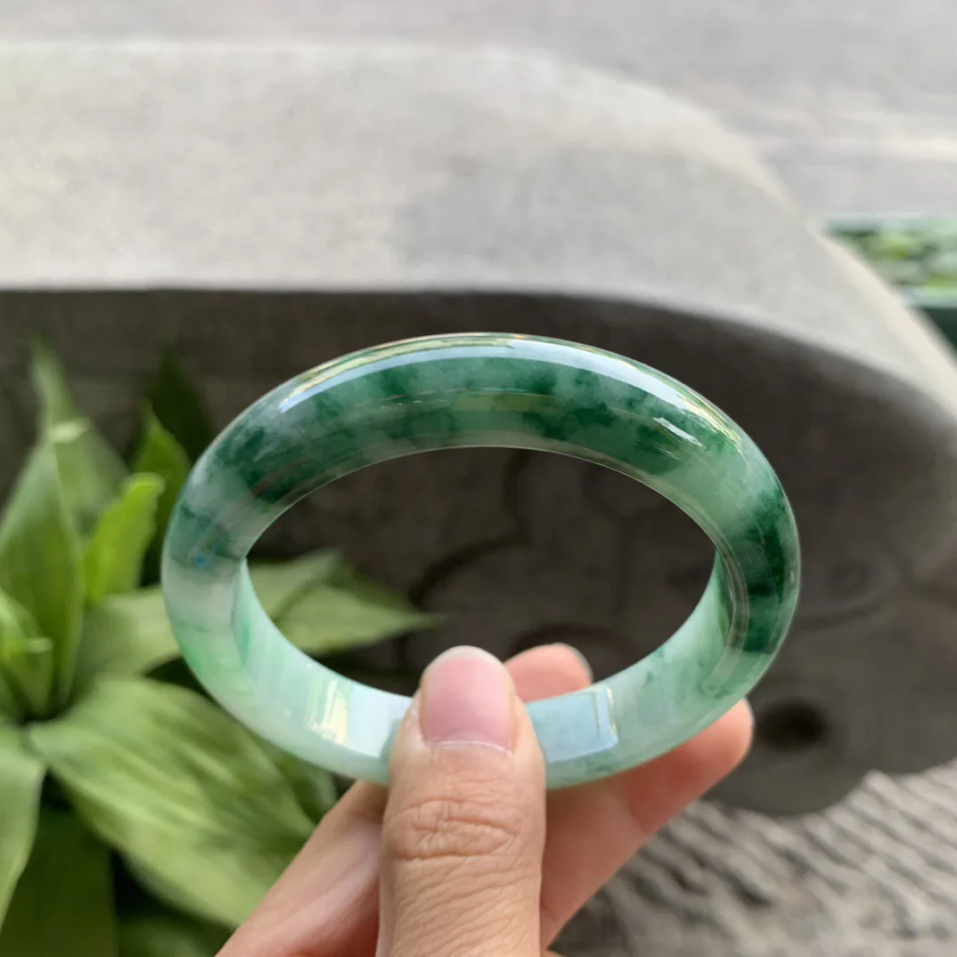 圈口56.5-12-8.5 【辣绿正圈手镯】正圈56 57可戴
