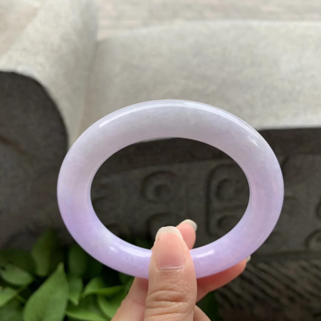 圈口 57.6-11.4-11.3【粉紫圆条手镯】圆条57 58可戴