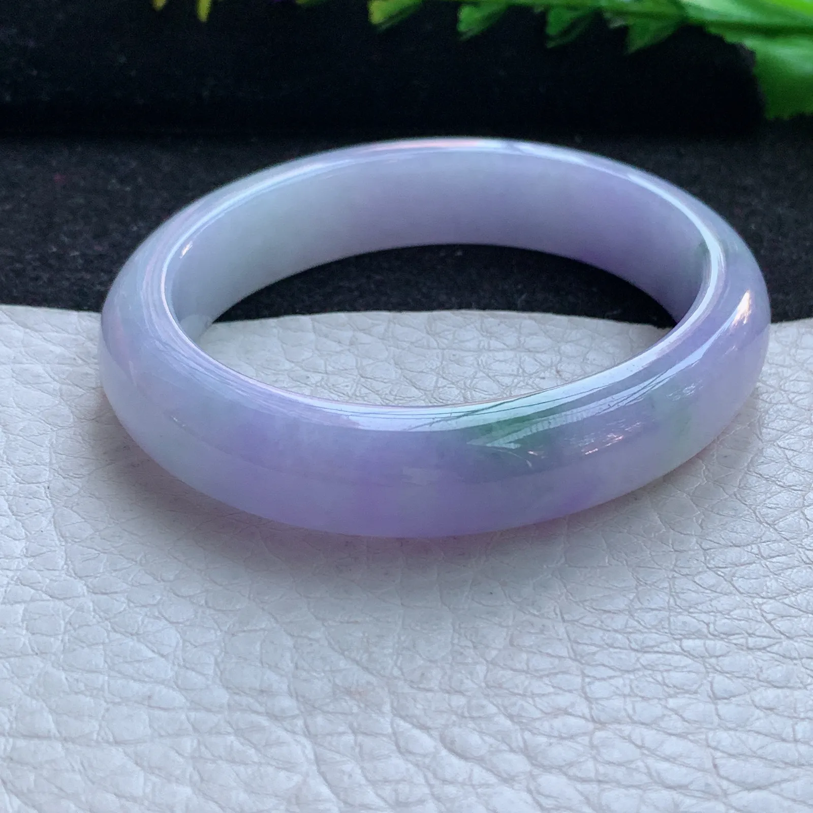 faa自然光54.5*45*11.6*7.2贵妃镯 缅甸翡翠a货玉手镯紫罗兰秀气宽边玉手环