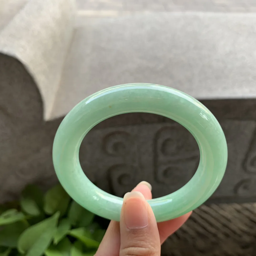 小圈口53.3-11.2 【满绿圆条手镯】圆条53 54可戴