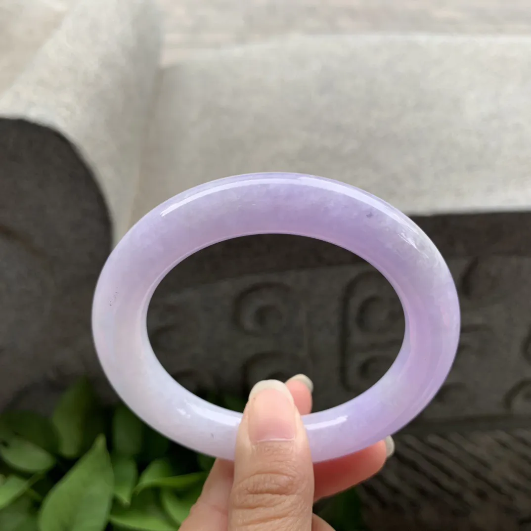 圈口 57.6-11.4-11.3【粉紫圆条手镯】圆条57 58可戴