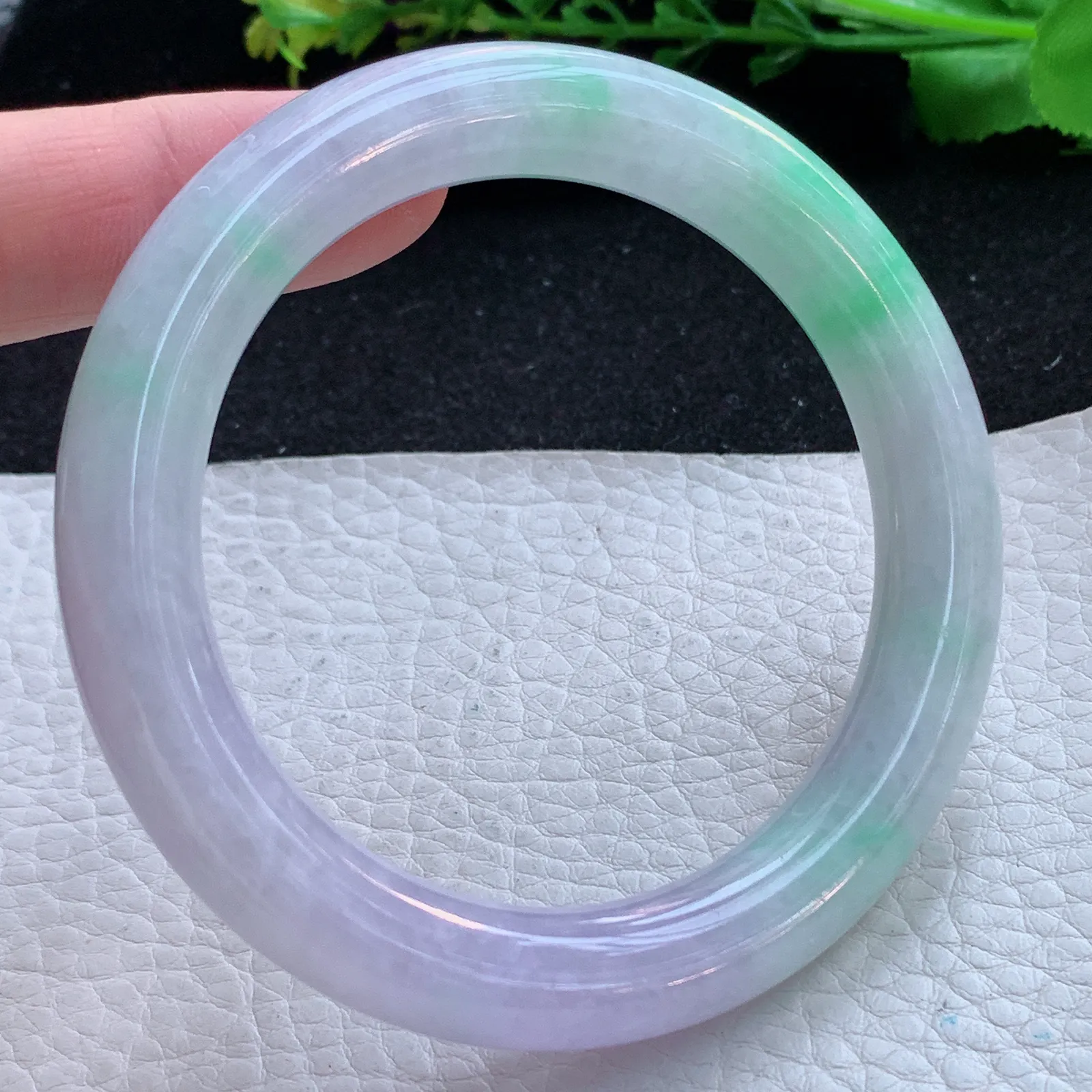 ss自然光56.5*10.7*9.8美人镯 缅甸翡翠a货玉手镯春带彩圆条玉手环