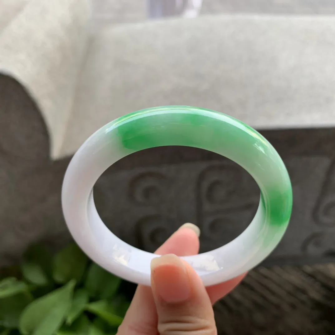 小圈口 53-10.7-8.8【飘阳绿正圈手镯】正圈53 54可戴