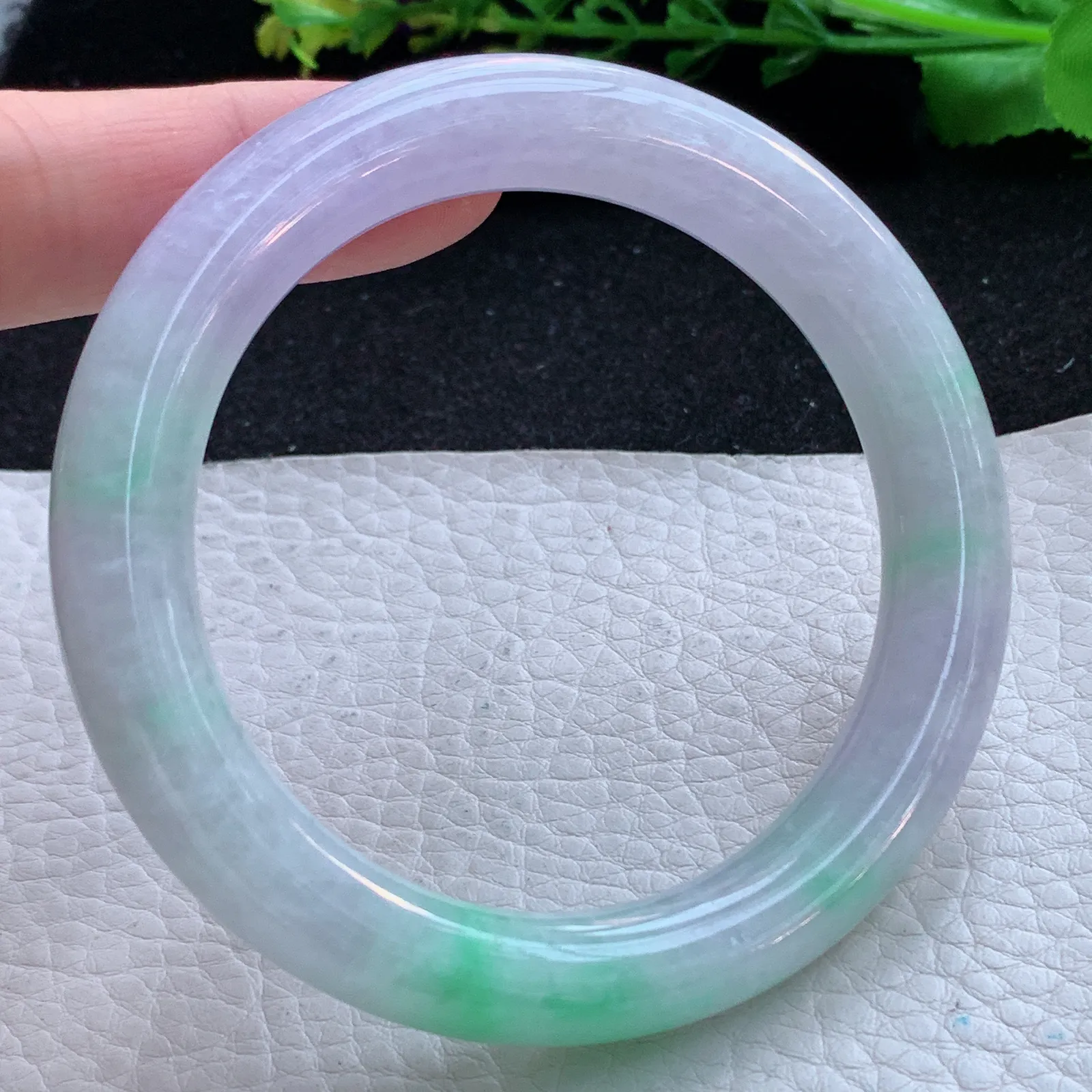 ss自然光56.5*10.7*9.8美人镯 缅甸翡翠a货玉手镯春带彩圆条玉手环