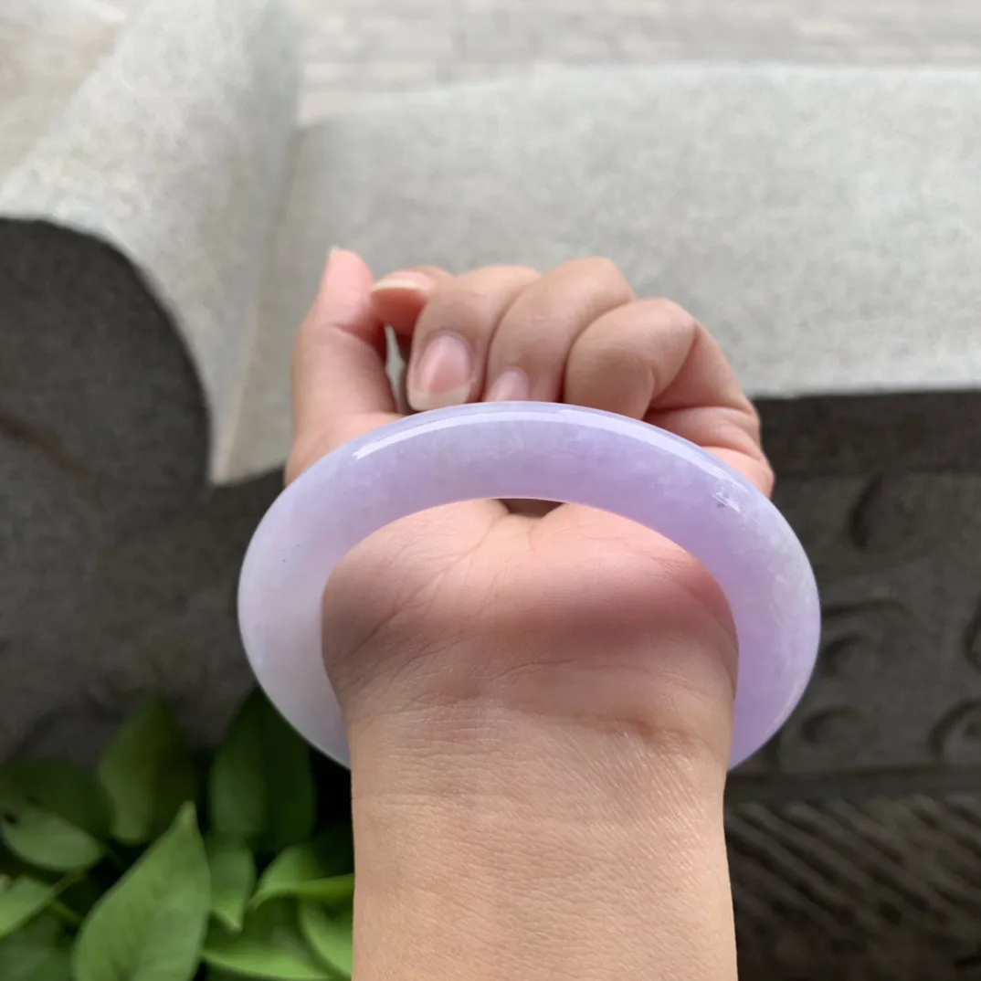 圈口 57.6-11.4-11.3【粉紫圆条手镯】圆条57 58可戴