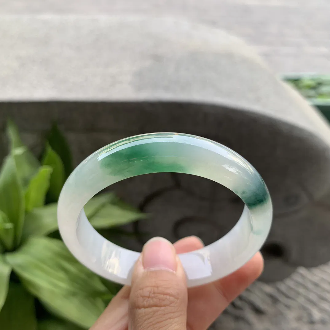 圈口55.3-13.8-7.9 【冰飘绿正圈手镯】正圈55 56可戴