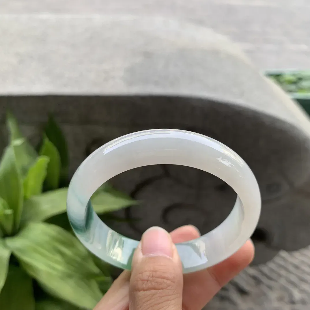 圈口55.3-13.8-7.9 【冰飘绿正圈手镯】正圈55 56可戴