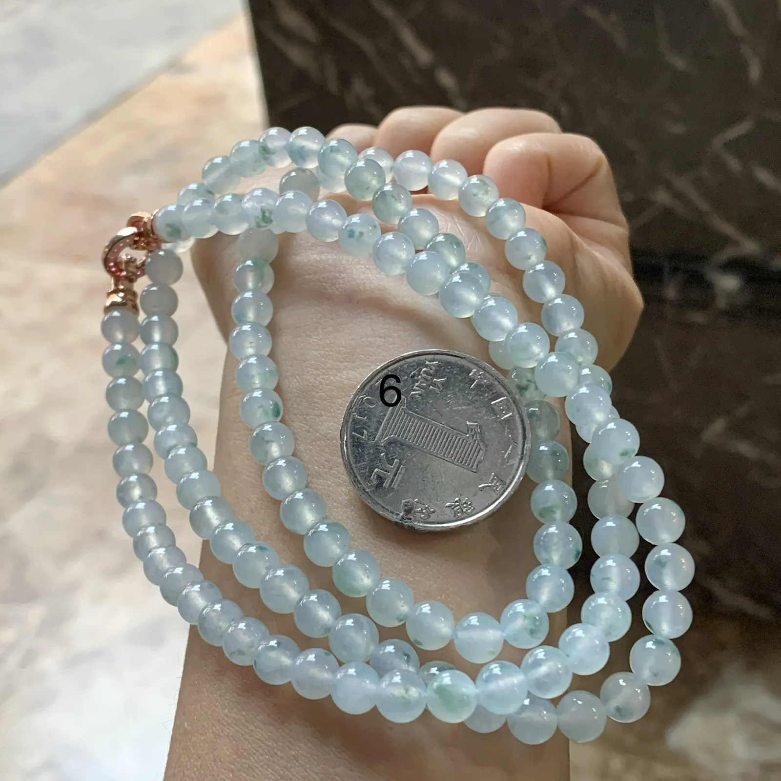 冰蓝花珠链^_^冰透