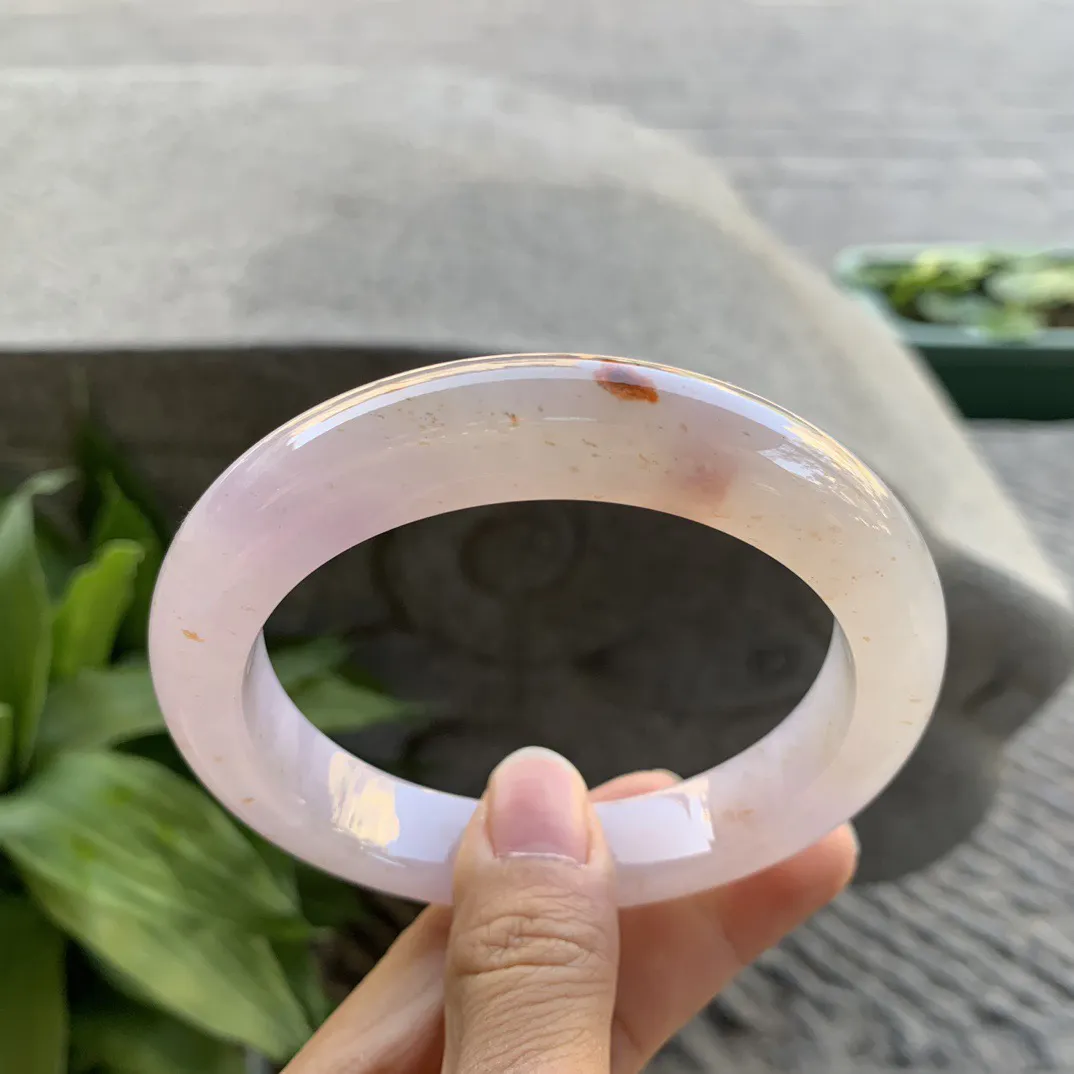 大圈口 63.4-13.2-10.7【冰粉紫洒金特色正圈手镯】正圈63 64可戴