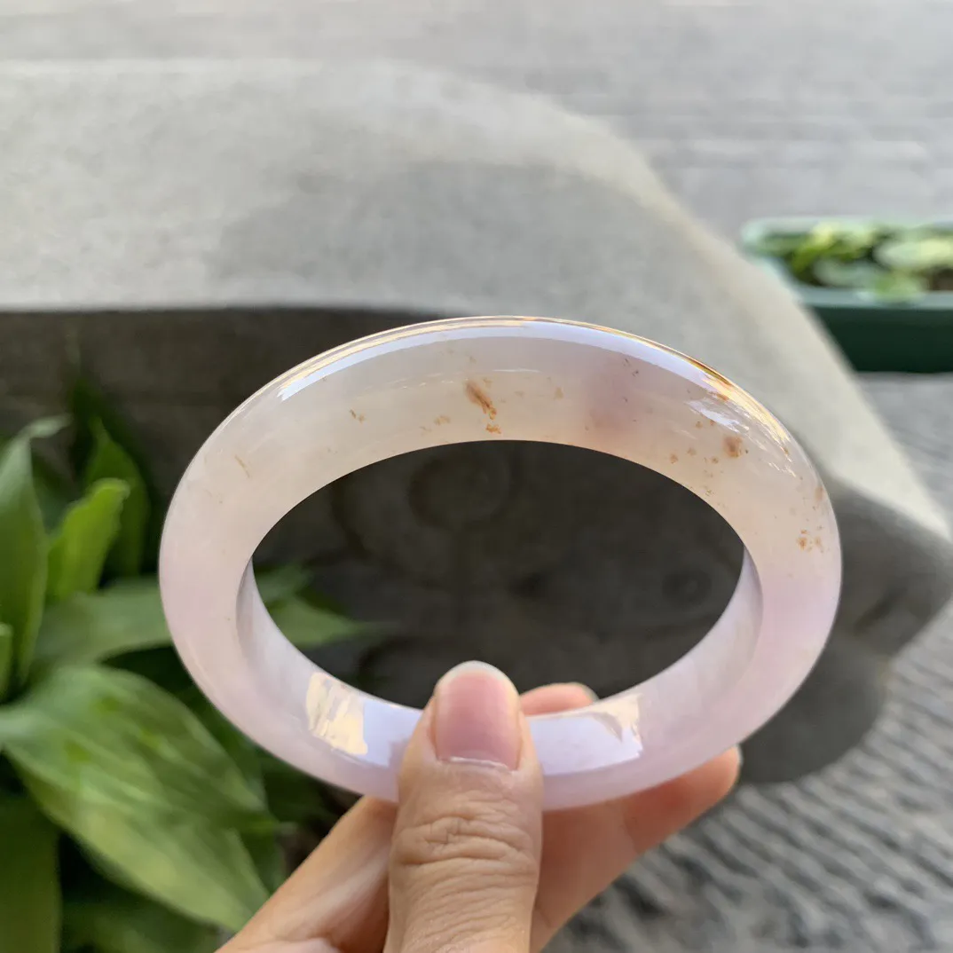 大圈口 63.4-13.2-10.7【冰粉紫洒金特色正圈手镯】正圈63 64可戴