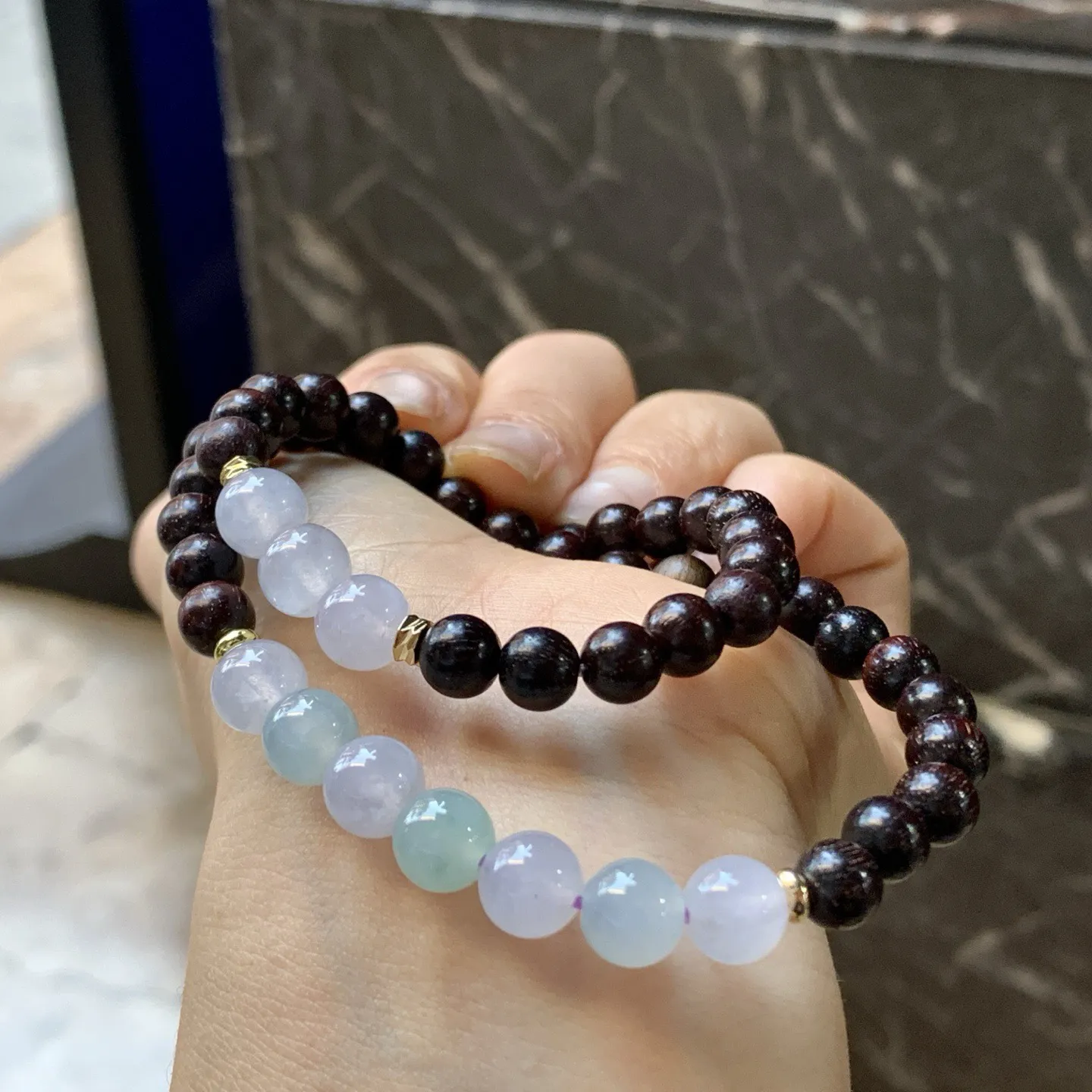 冰晴水珠珠手串^_^清新甜美