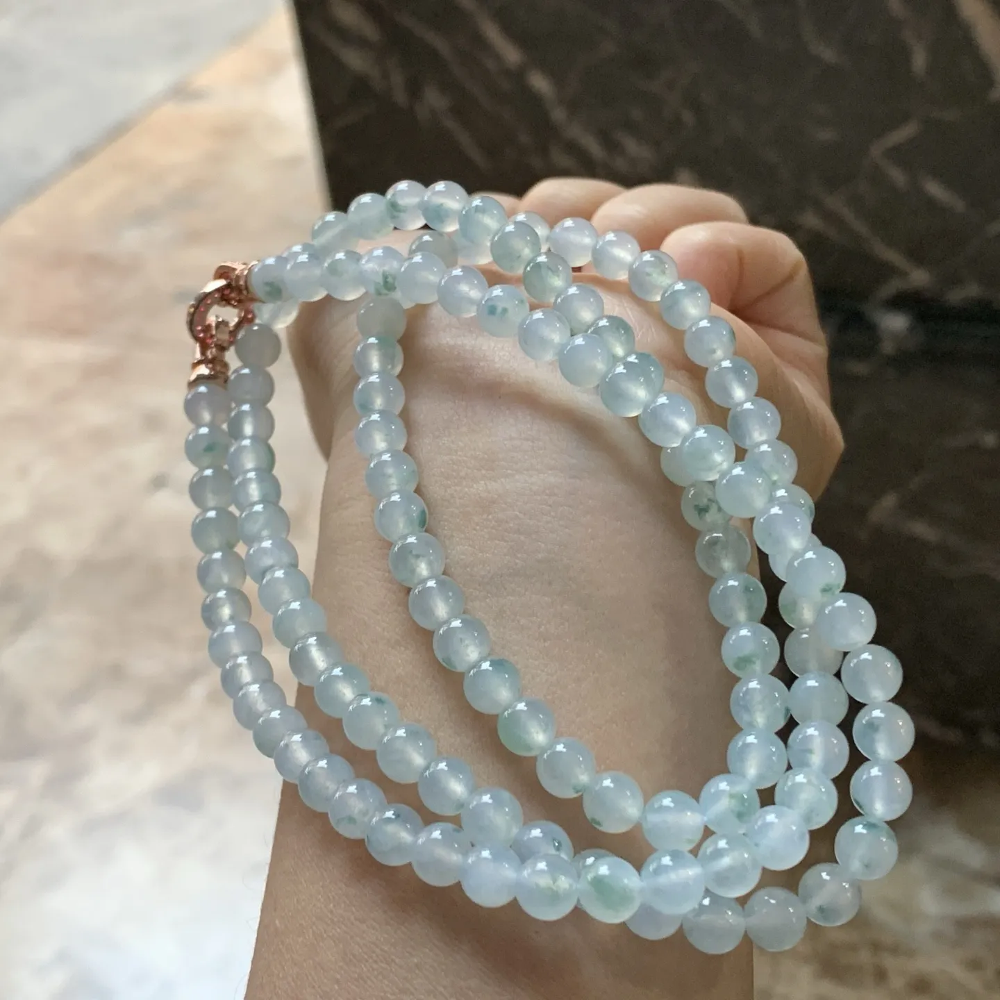 冰蓝花珠链^_^冰透