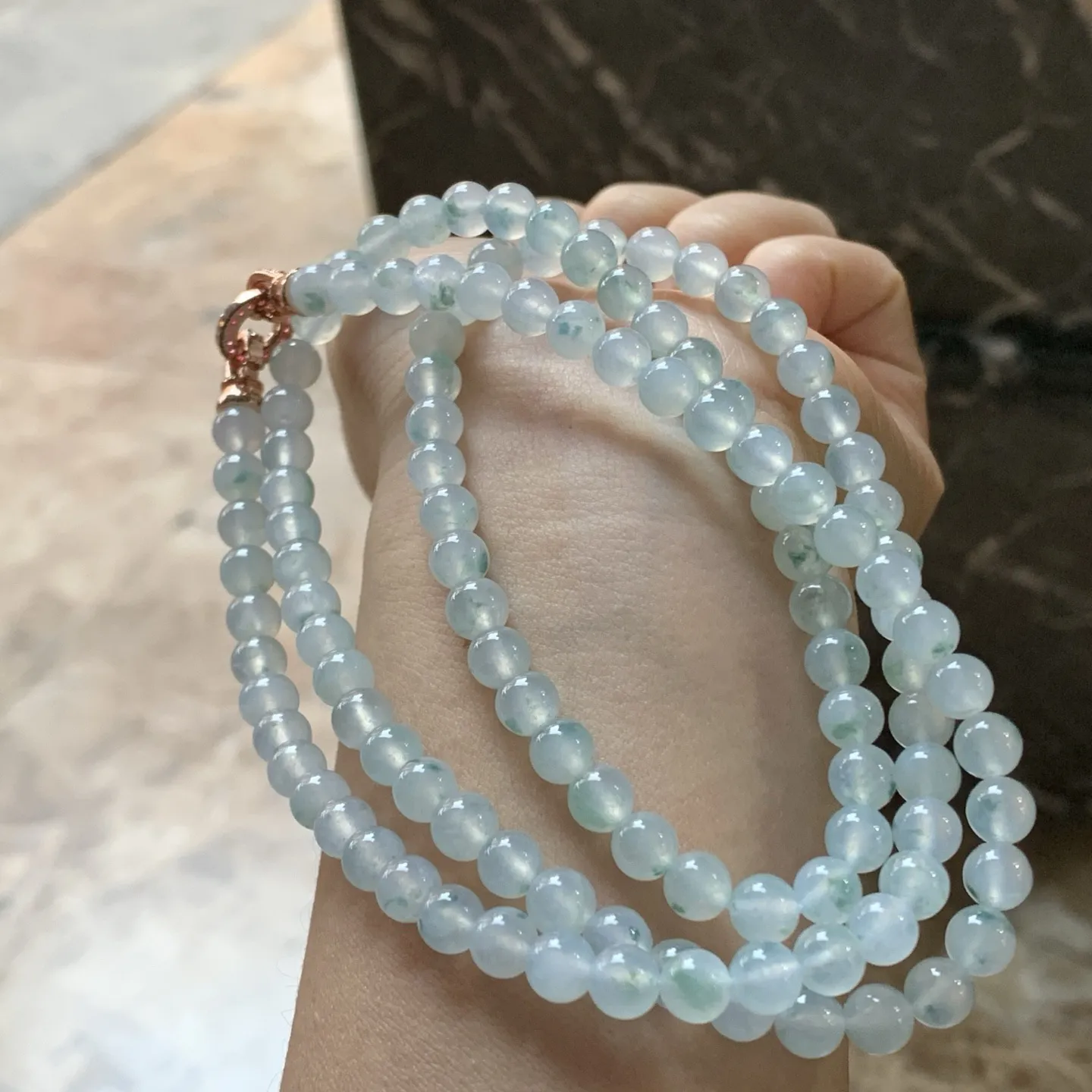 冰蓝花珠链^_^冰透