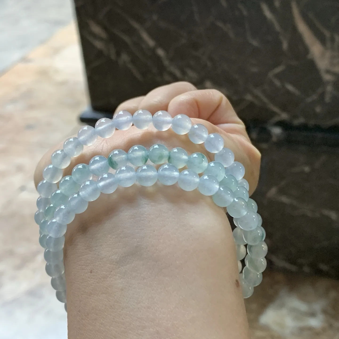 冰蓝花珠链^_^冰透