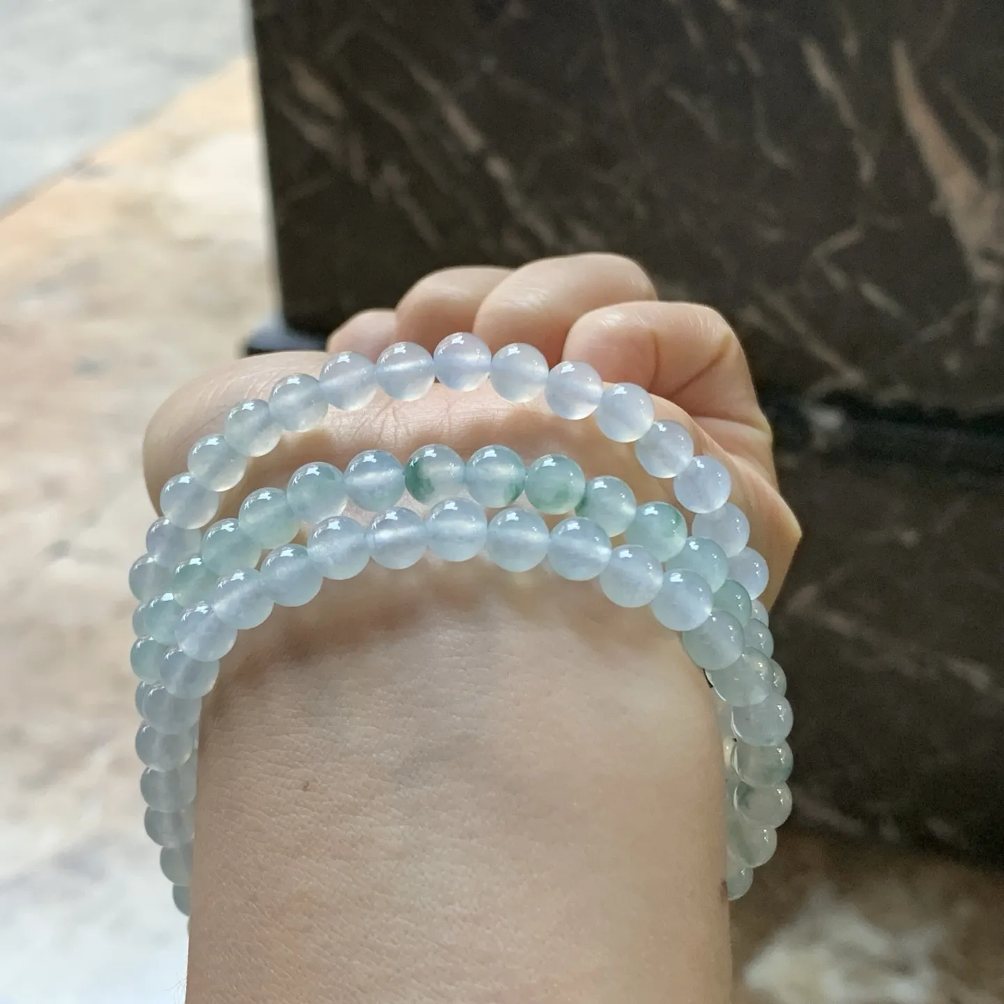 冰蓝花珠链^_^冰透