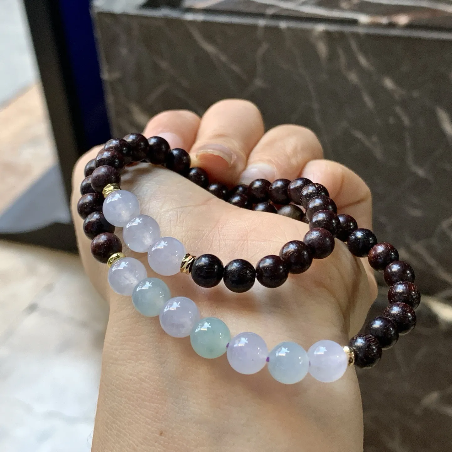 冰晴水珠珠手串^_^清新甜美