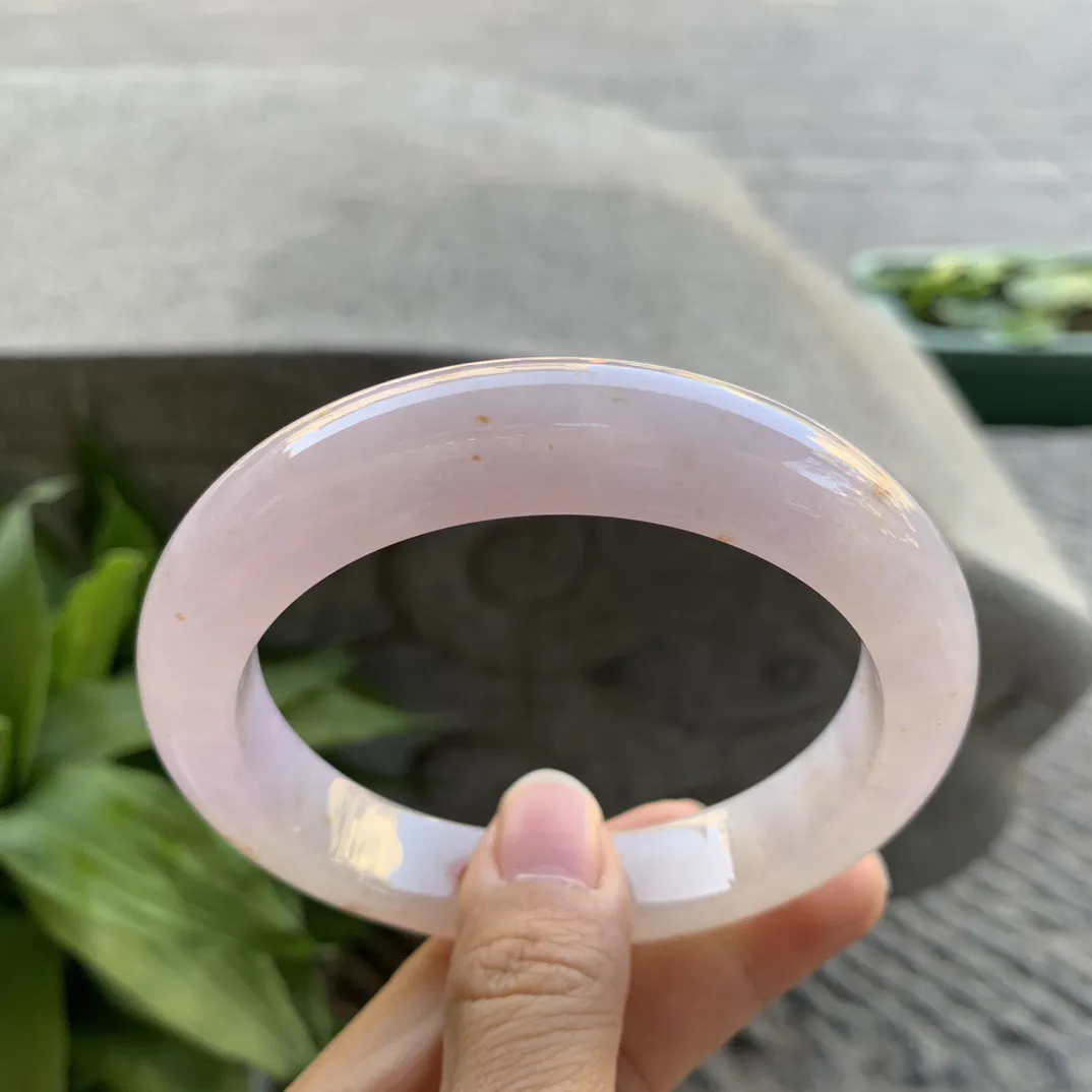 大圈口 63.4-13.2-10.7【冰粉紫洒金特色正圈手镯】正圈63 64可戴