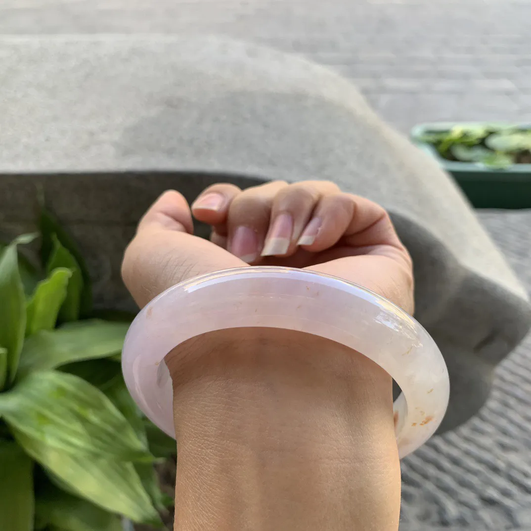 大圈口 63.4-13.2-10.7【冰粉紫洒金特色正圈手镯】正圈63 64可戴