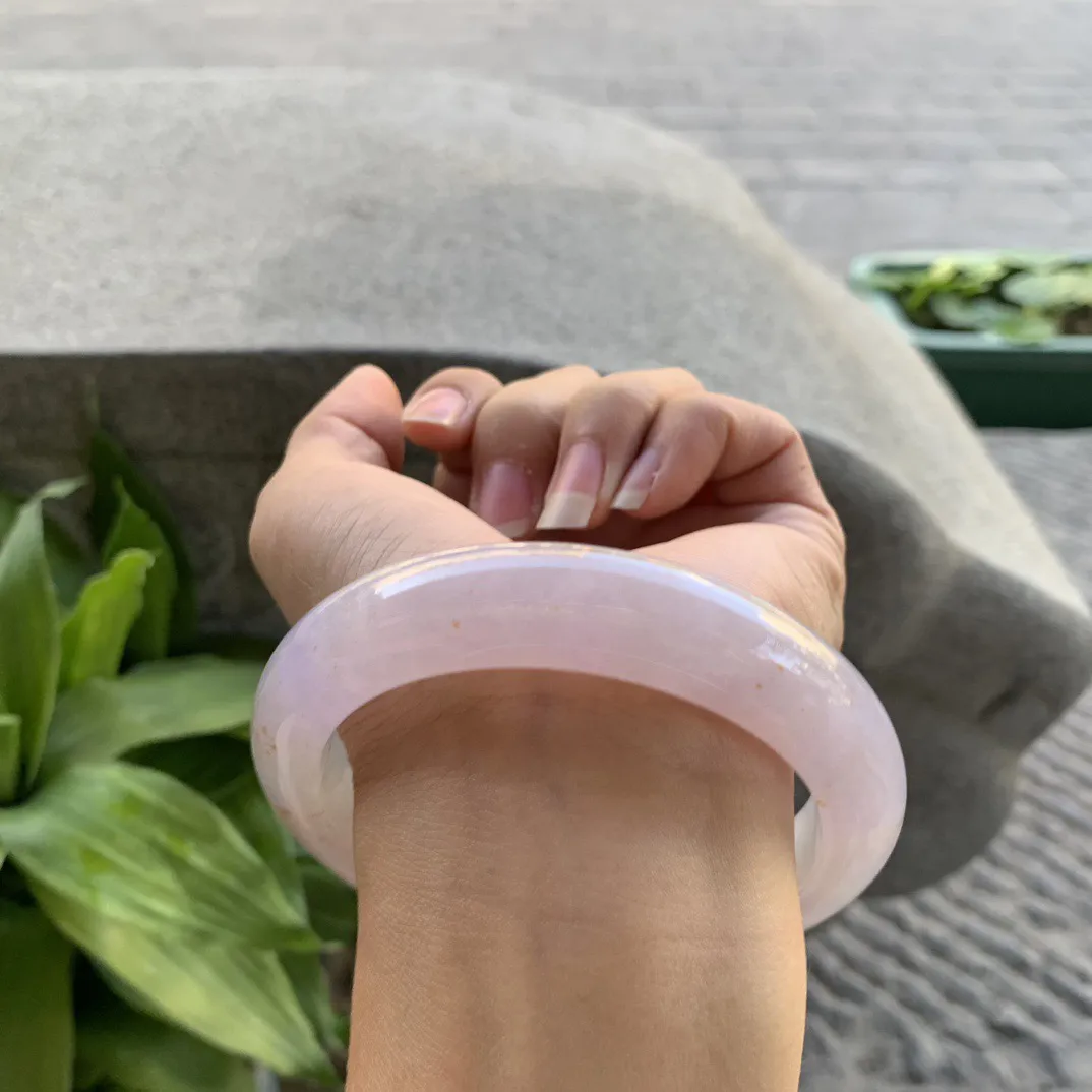 大圈口 63.4-13.2-10.7【冰粉紫洒金特色正圈手镯】正圈63 64可戴