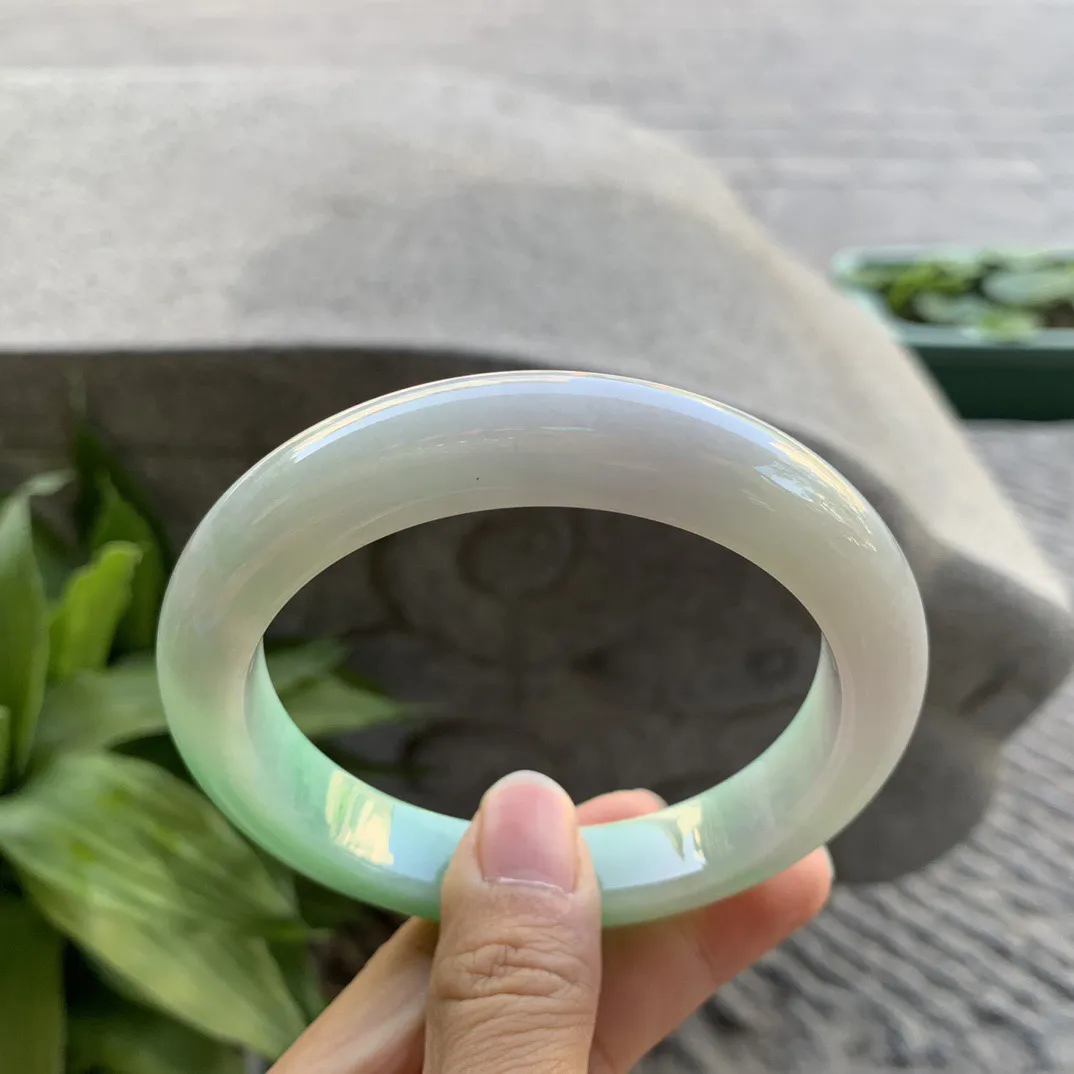 大圈口 63.7-12.2-10.2【飘绿正圈手镯】正圈63 64可戴