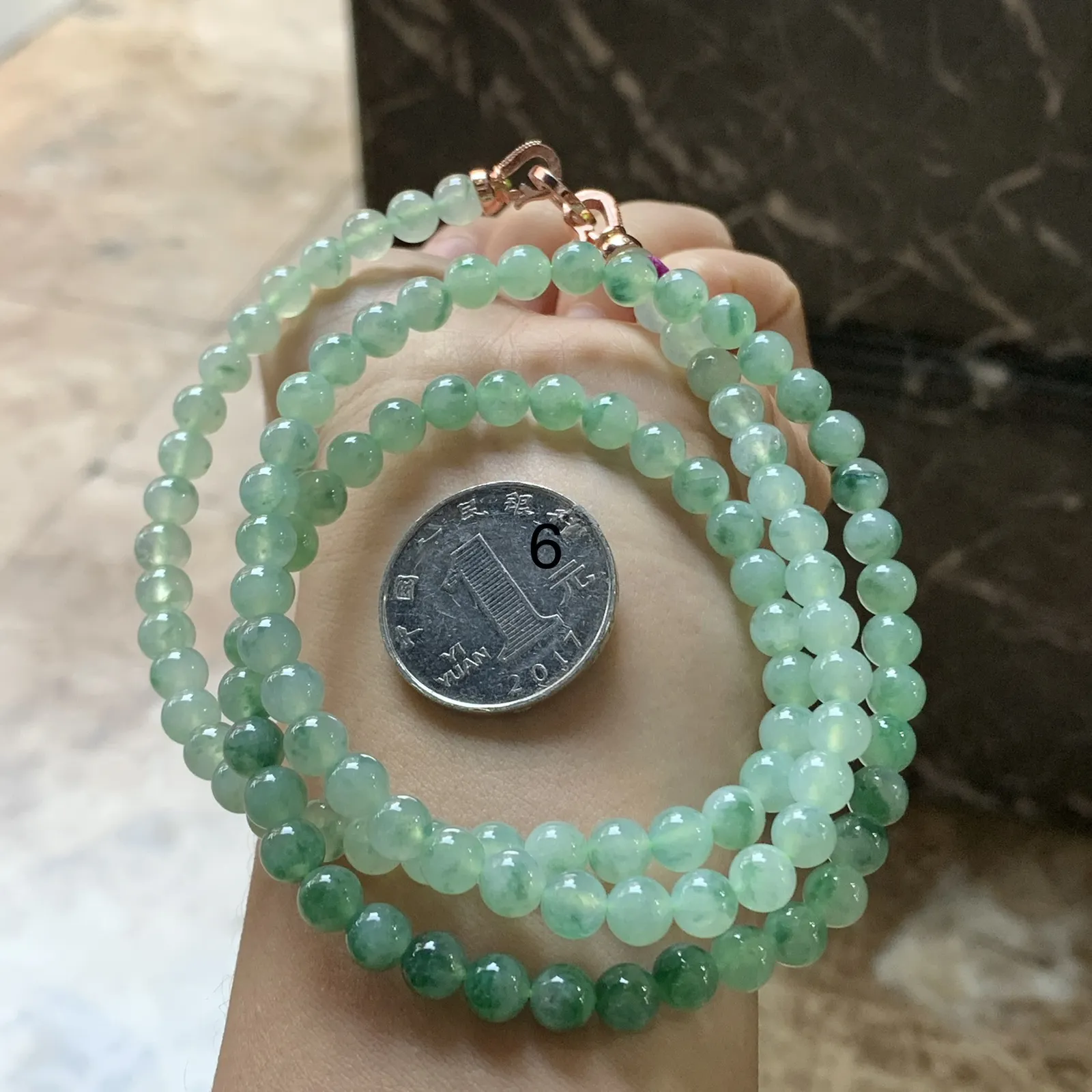 冰晴绿珠链^_^清新 飘花灵韵 好看