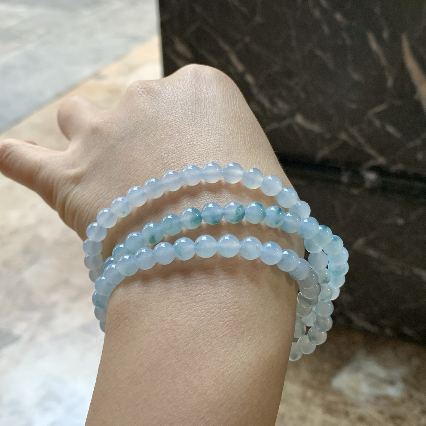 冰蓝花珠链^_^冰透 飘花灵韵