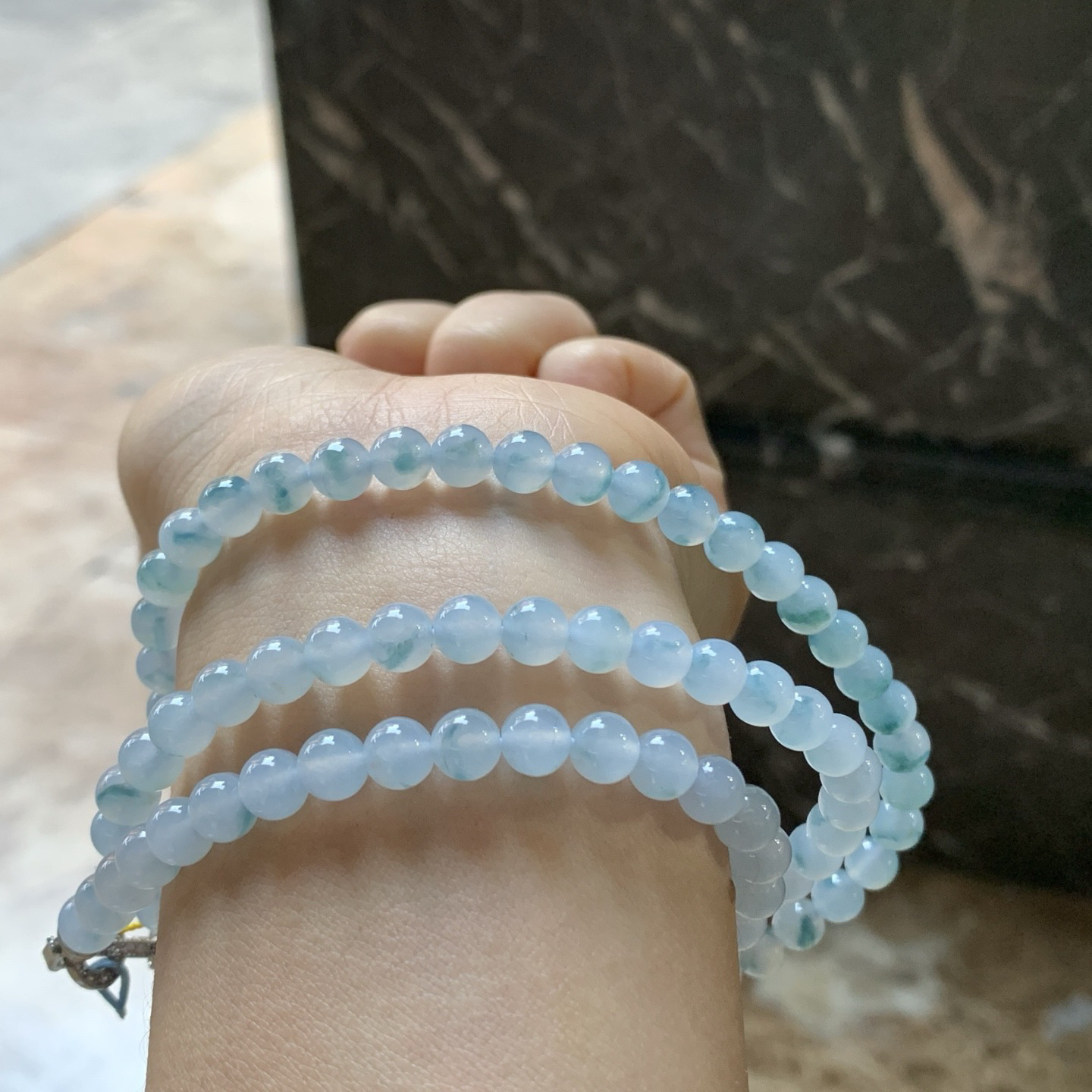 冰蓝花珠链^_^冰透 飘花灵韵