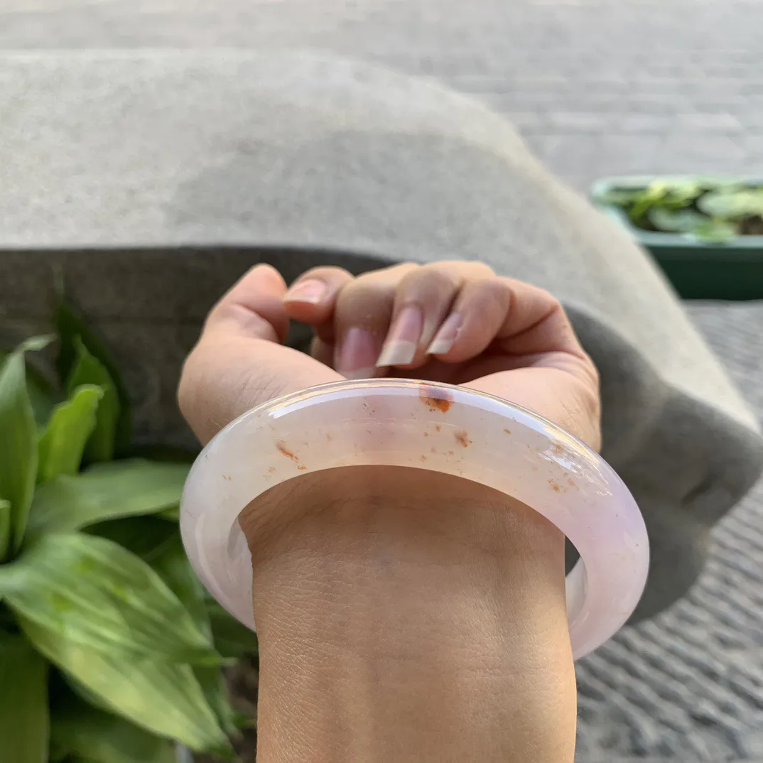 大圈口 63.4-13.2-10.7【冰粉紫洒金特色正圈手镯】正圈63 64可戴