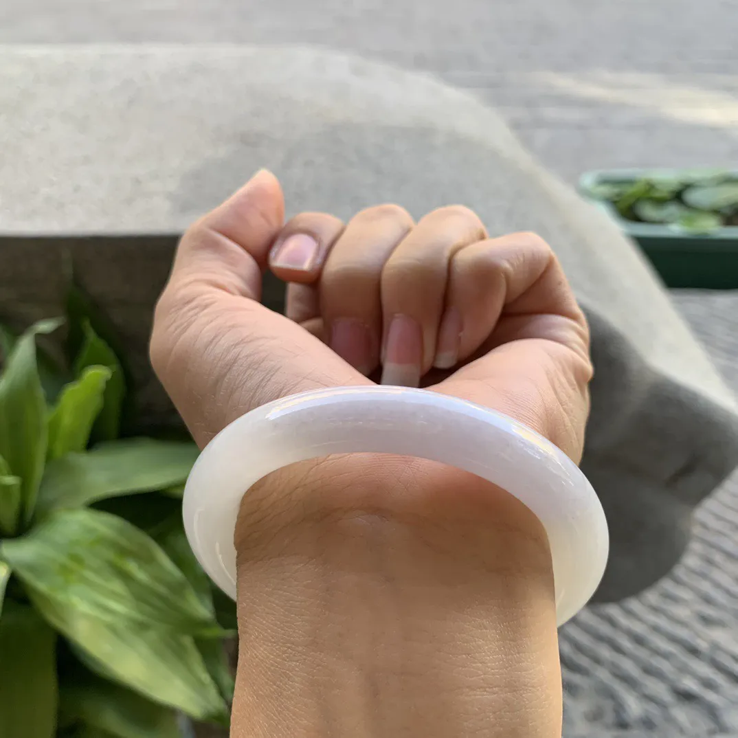 小圈口53.6-9.5 【飘阳绿圆条手镯】圆条53 54可戴