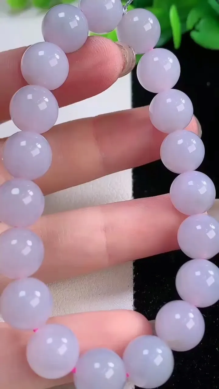 天然A货翡翠种紫罗兰圆珠手串19颗，尺寸9.7，重量:32.04g12月1日
工厂直销收藏佳品,种好