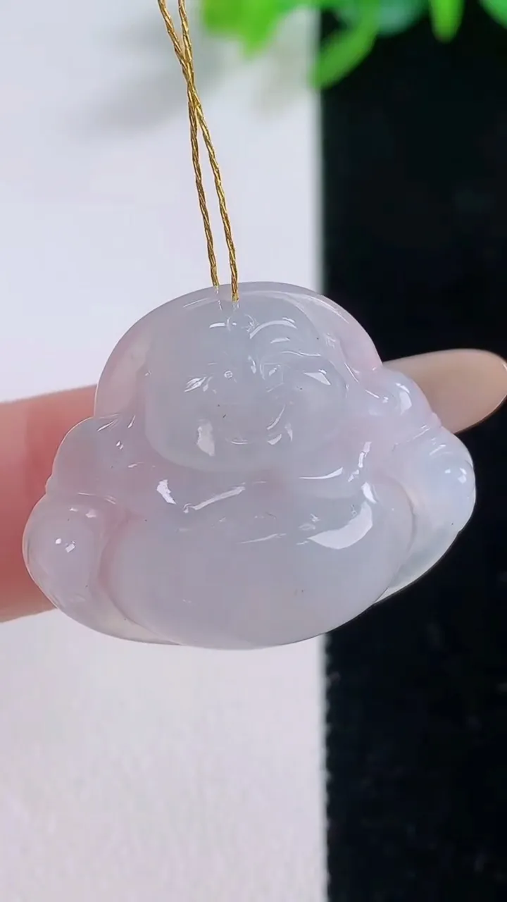 天然A货翡翠佛公吊坠，尺寸22.6-27.5-6，重量:5.34g
12月1日