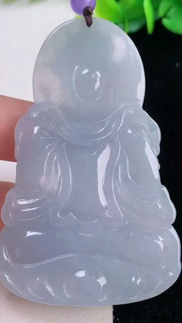 天然A货翡翠冰种紫罗兰度母观音菩萨吊坠，尺寸70-43.4-6.2，重量:34.08g
12月1日