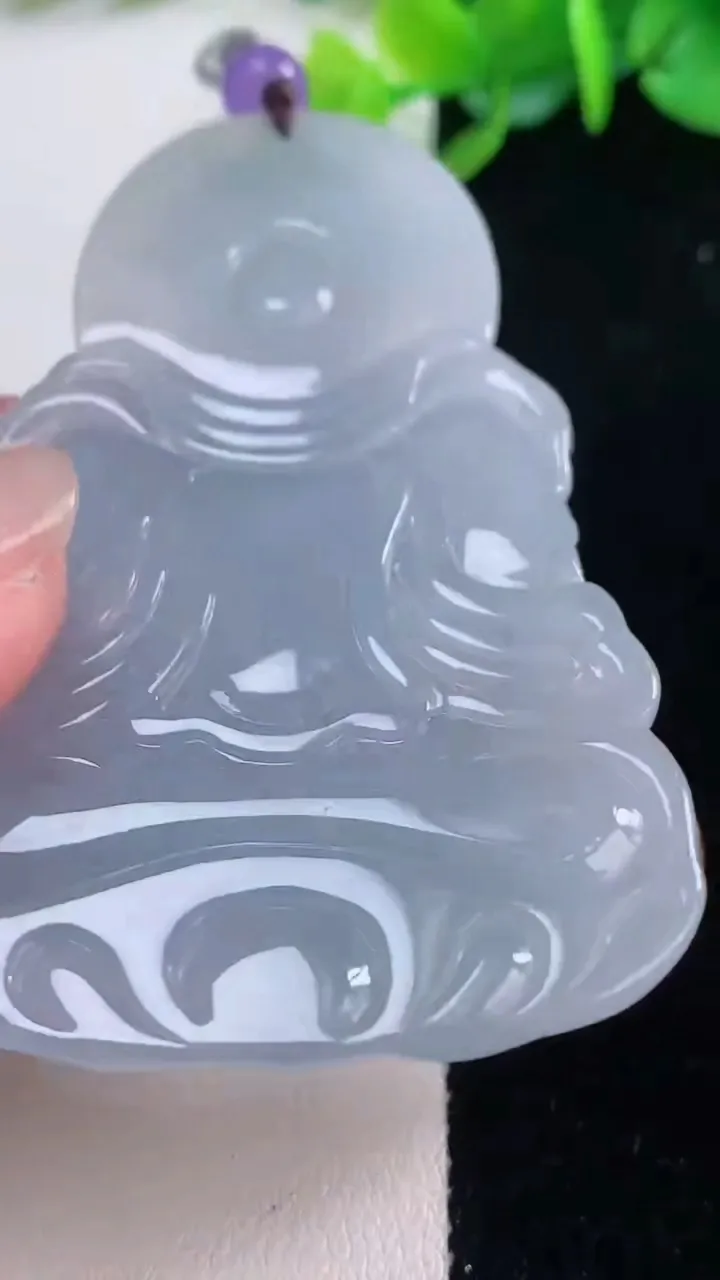 天然A货翡翠冰种紫罗兰度母观音菩萨吊坠，尺寸70-43.4-6.2，重量:34.08g
12月1日