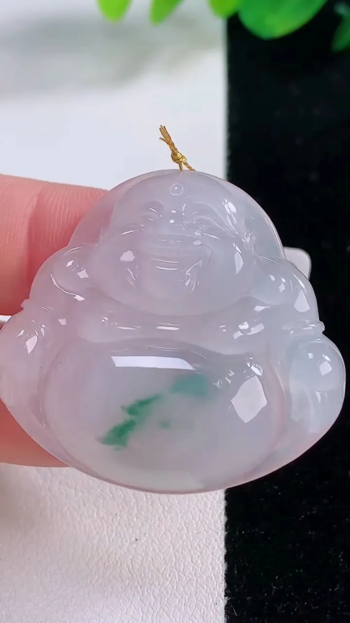 天然A货翡翠冰种飘花佛公吊坠，尺寸34.5-37.7-5.8，重量:11.87g
12月2日