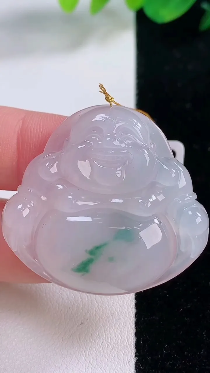 天然A货翡翠冰种飘花佛公吊坠，尺寸34.5-37.7-5.8，重量:11.87g
12月2日