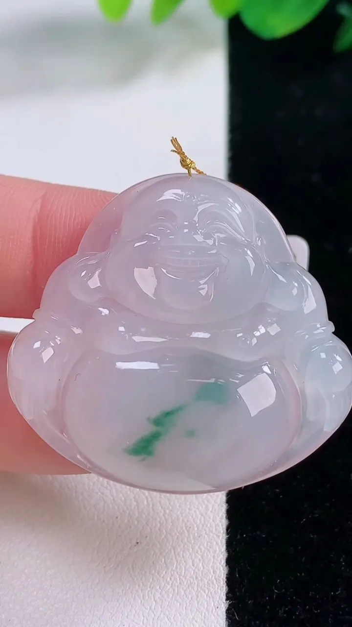 天然A货翡翠冰种飘花佛公吊坠，尺寸34.5-37.7-5.8，重量:11.87g
12月2日