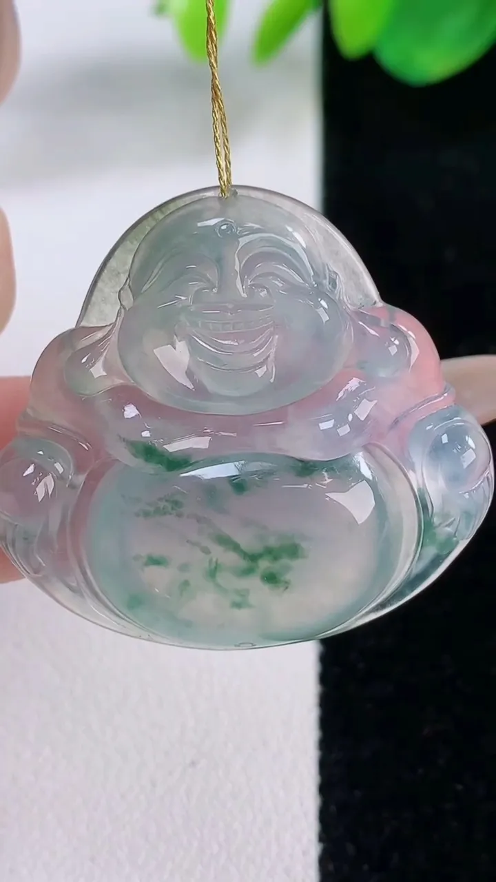 天然A货翡翠种飘花佛公吊坠，尺寸31.8-34.5-5.6，重量:9.62g
12月2日