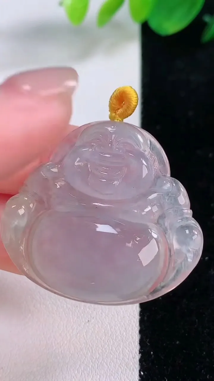 天然A货翡翠冰种紫罗兰佛公吊坠，尺寸34-37.7-4.6，重量:9.78g
12月2日