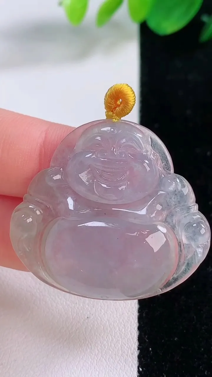 天然A货翡翠冰种紫罗兰佛公吊坠，尺寸34-37.7-4.6，重量:9.78g
12月2日