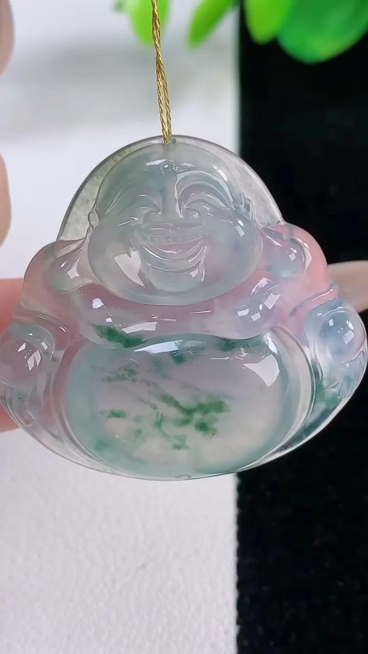 天然A货翡翠种飘花佛公吊坠，尺寸31.8-34.5-5.6，重量:9.62g
12月2日