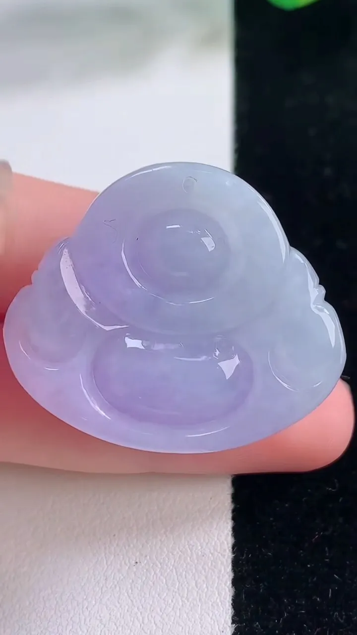 天然A货翡翠紫罗兰佛公吊坠，尺寸29.3-34.7-11.8，重量:20.75g
12月2日