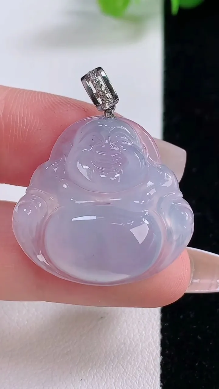 天然A货翡翠种紫罗兰佛公吊坠，尺寸26-27.7-5.8，重量:6.45g
12月5日