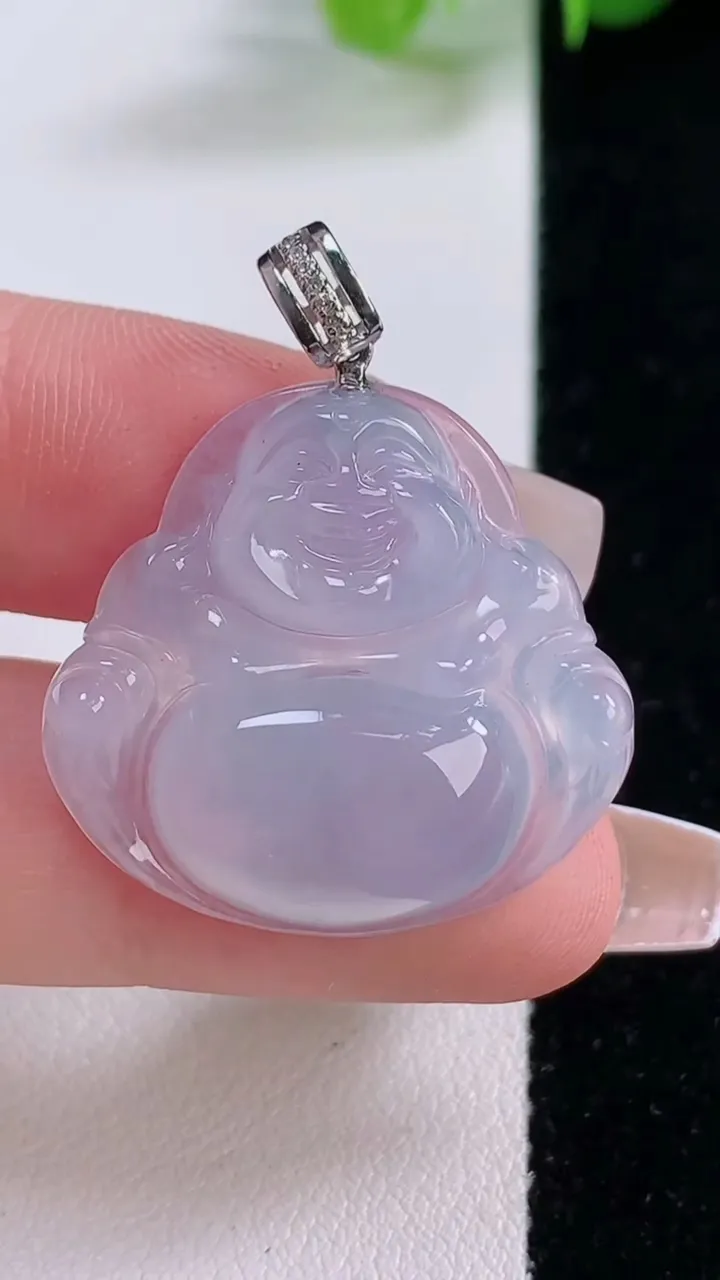 天然A货翡翠种紫罗兰佛公吊坠，尺寸26-27.7-5.8，重量:6.45g
12月5日