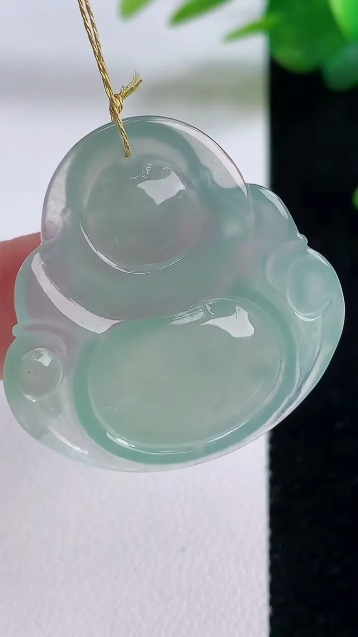 天然A货翡翠佛公吊坠，尺寸33-33-5.7，重量:9.56g
12月6日